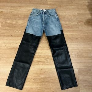 AGOLDE 90’s jeans with Leather Detailing